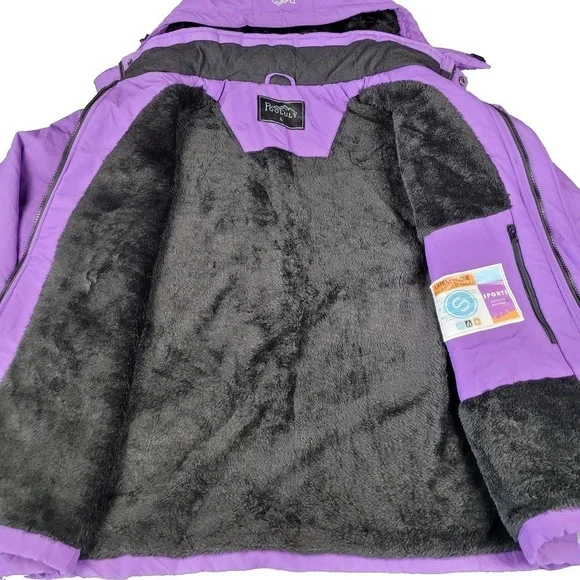 Pooluly Ski Jacket Waterproof Coat Women XL Purple - Picture 2 of 14